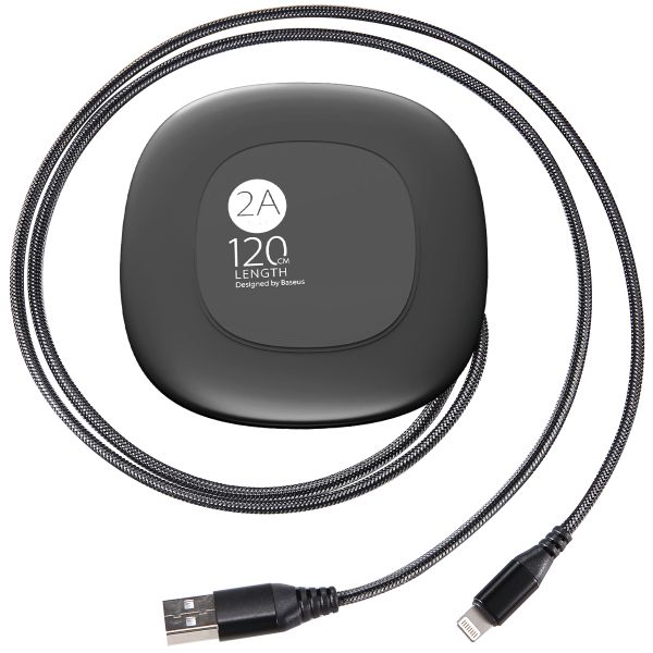 Baseus 1.2m - 2A Retractable USB Type-A 2.0 to Lightning Cable - Black