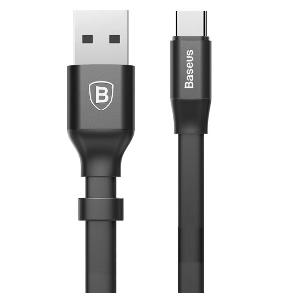 Baseus 2A Flat Nimble USB Type-A 2.0 to Type-C Cable - Black