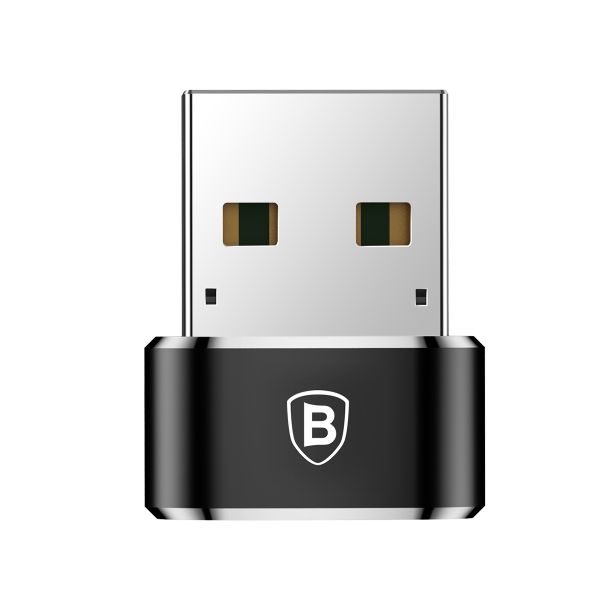 Baseus 5.0A Mini USB Type-A Male to Type-C Female Adapter - Black