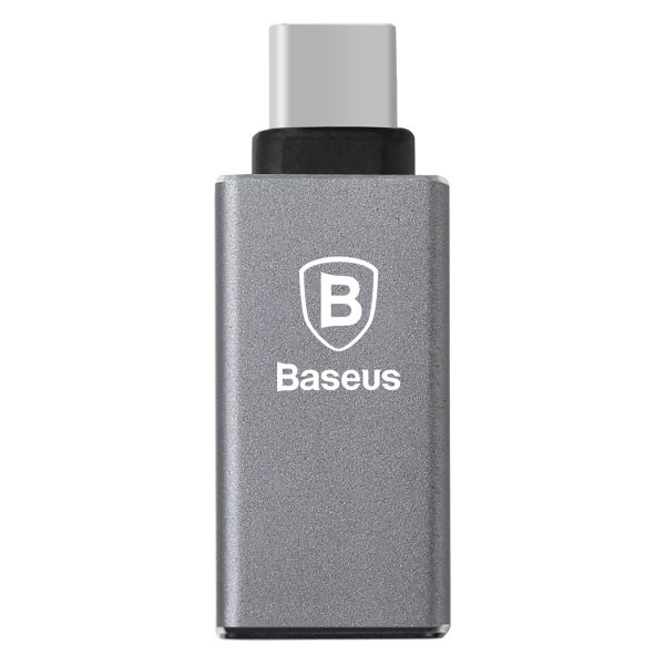 Baseus 3A Sharp USB Type-A Female to Type-C Male Adapter - Space Grey