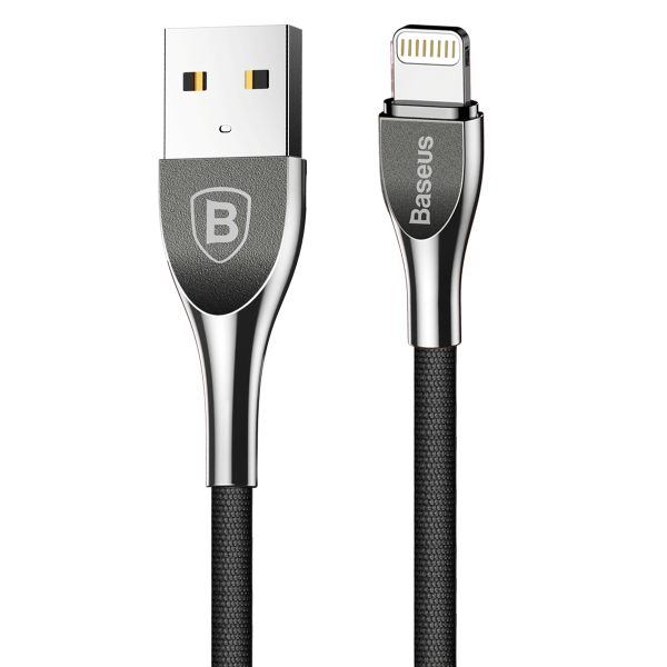 Baseus 1m - 2A Mageweave Zinc USB Type-A to Lightning Cable - Black &amp; Grey