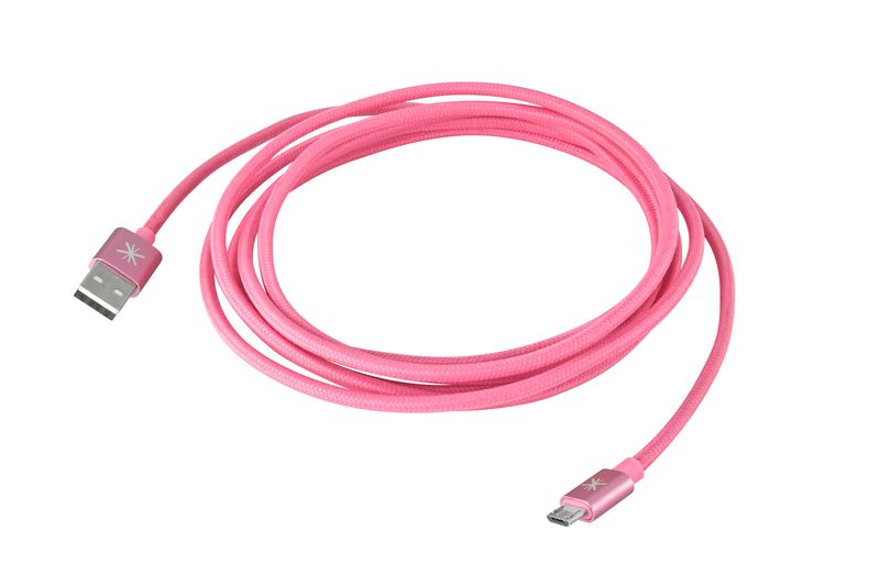 Whizzy Extra Long USB Charge &amp; Data Sync Cable - Pink