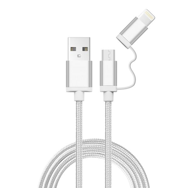 Whizzy 2-in-1 USB Android &amp; iOS Adaptor Cable - White