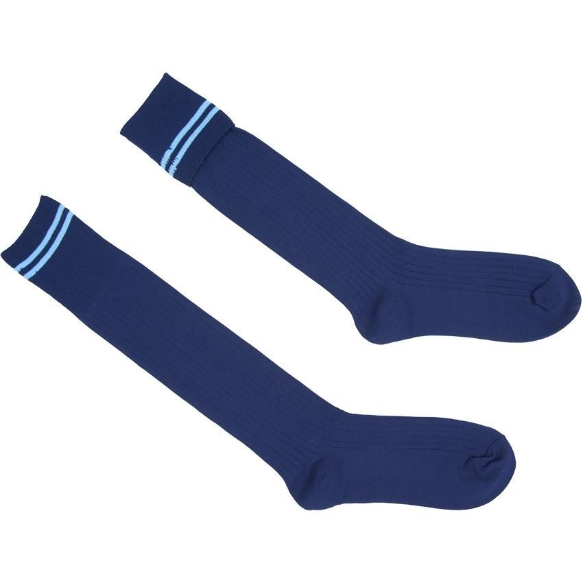 Schoolwear Specialist Long School Socks Navy/Sky (Size S) Buy