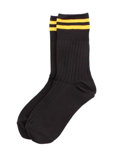 Schoolwear Specialist Anklet School Socks - Black/Gold (Size: S)