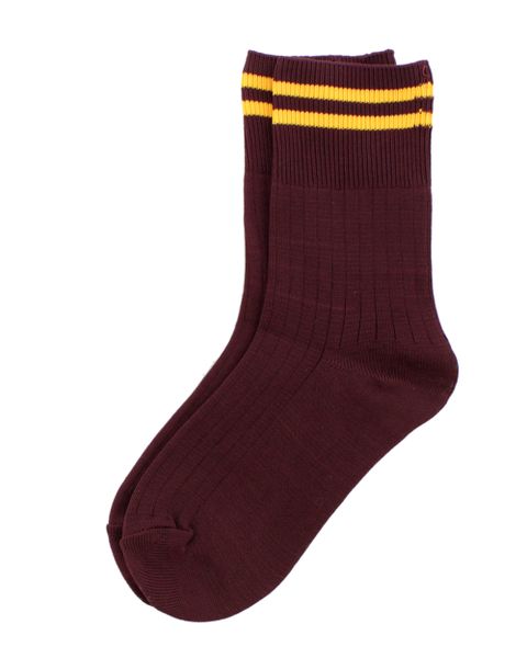 Schoolwear Specialist Anklet School Socks - Bottle Maroon/Gold (Size: 4-7)