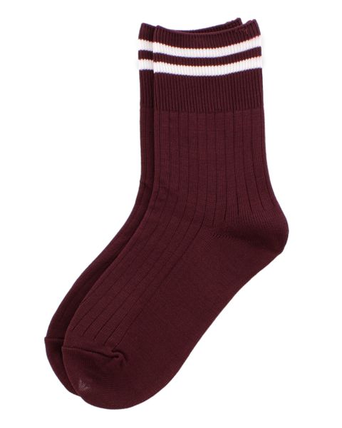 Schoolwear Specialist Anklet School Socks - Bottle Maroon/White (Size: S)
