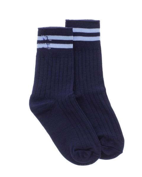 Schoolwear Specialist Anklet School Socks - Navy/Sky (Size: M)