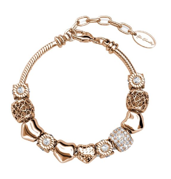 Destiny Ava Charm Bracelet with Swarovski Crystals - Rose Gold