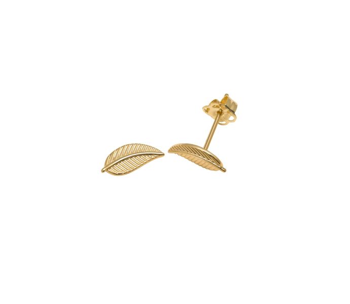 Art Jewellers 9ct Leaf Stud Earrings - Yellow Gold