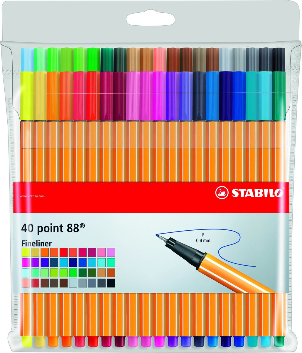 Staedtler Triplus Fineliners - Assorted Colours - Polybag of 10