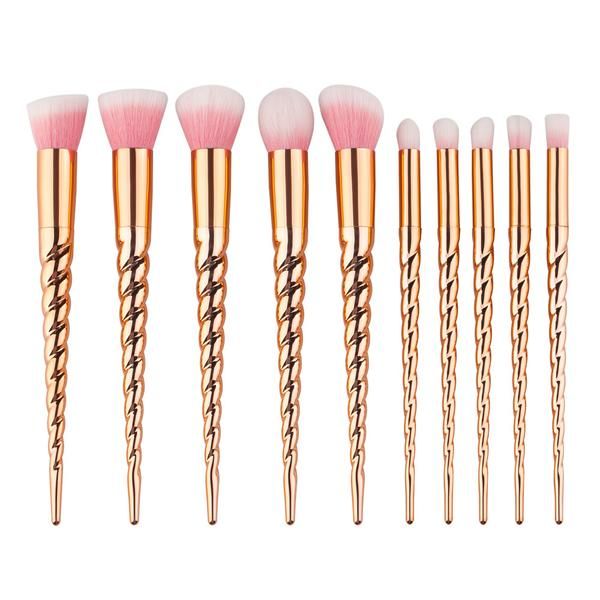ABC Makeup Unicorn Makeup Brush Gold - 10 Piece Set
