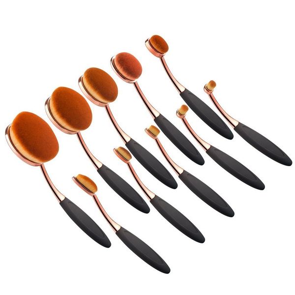 ABC Makeup Pro Oval Toothbrush Makeup Brush - 10 Piece