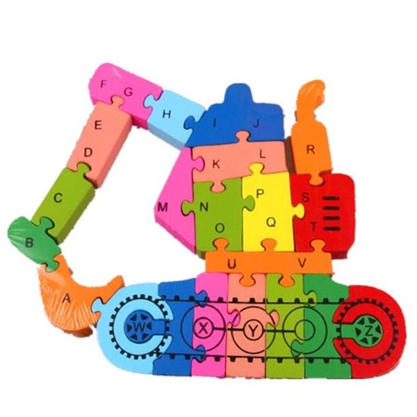 Wooden Puzzle - Excavator