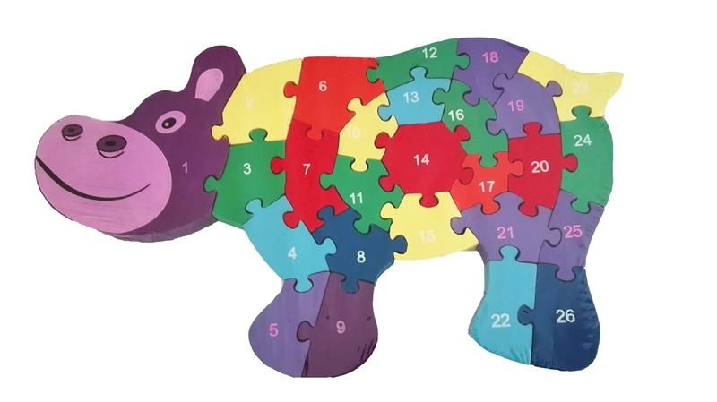 Wooden Puzzle - Hippo