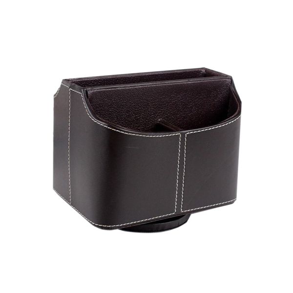 PU Leather Rotatable Remote Control Organizer