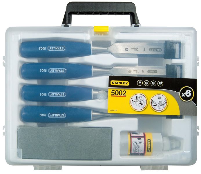 Stanley - Wood Chisel 4 Piece with Oil and Stone