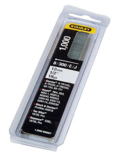 Stanley - Heavy-Duty Brad Nails - 12mm x 1000