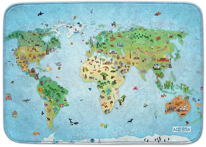 Kids Original Around The World Ultra Soft Playmat - 100cm x 150cm