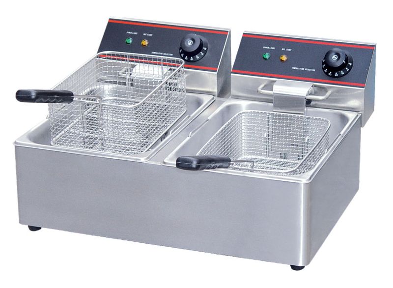 Electric Basket Chips Fryer with Double Tank - 10L