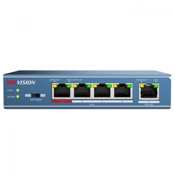 Hikvision 4-Port 100Mbps Unmanaged PoE Switch