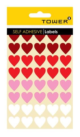 Tower 19mm Valentine's Mixed Colour Love Heart stickers, 160 Sticker hearts