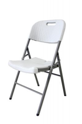 Ally &amp; Co Folding Rattan Chair - White
