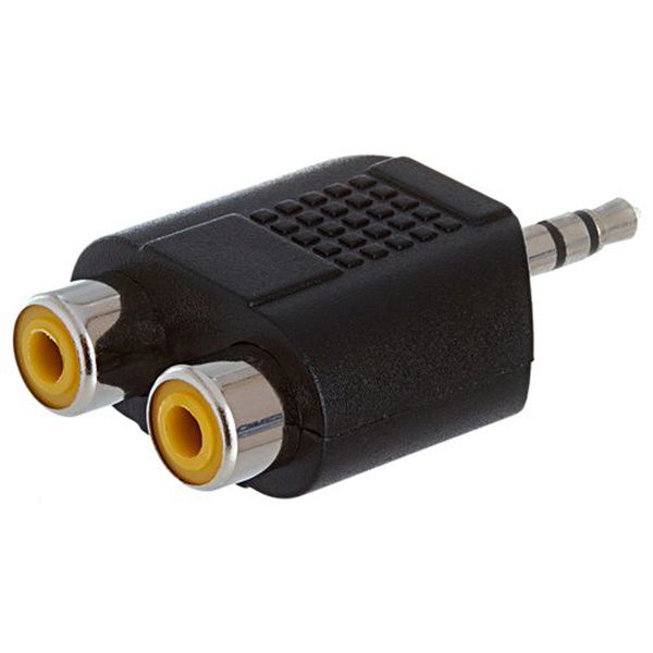 3.5mm Male Jack to 2 RCA Female Connector Converter
