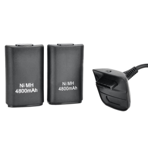 3in1 Battery Pack Compatible with Xbox 360 Controller - Black