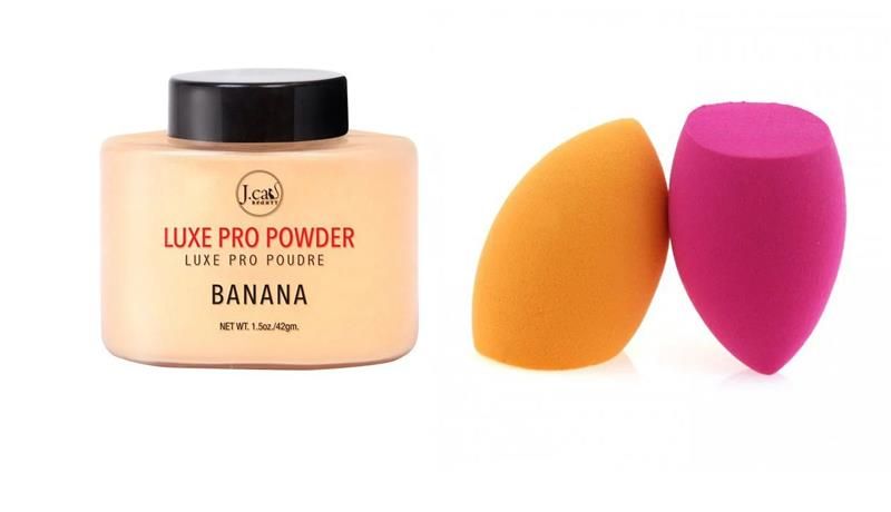 Banana Powder &amp; Flat Edge Blending Sponge