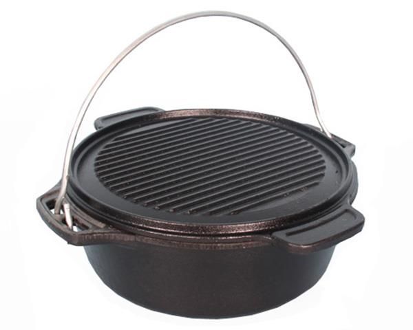 Bestduty Bake Cast Iron Pot with Braai Lid - 6.25kg