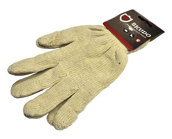 Skudo 27cm Seamless Cotton Gloves - White