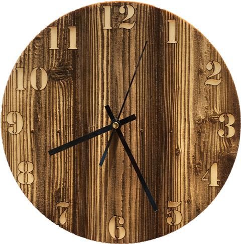 Wall Clock-Engraved Hardwood - Woodlook Vertical