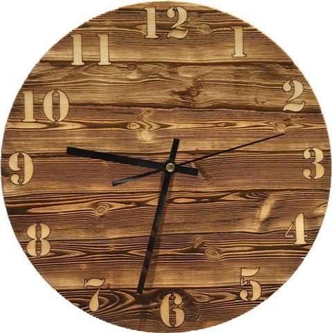 Wall Clock-Engraved Hardwood - Woodlook