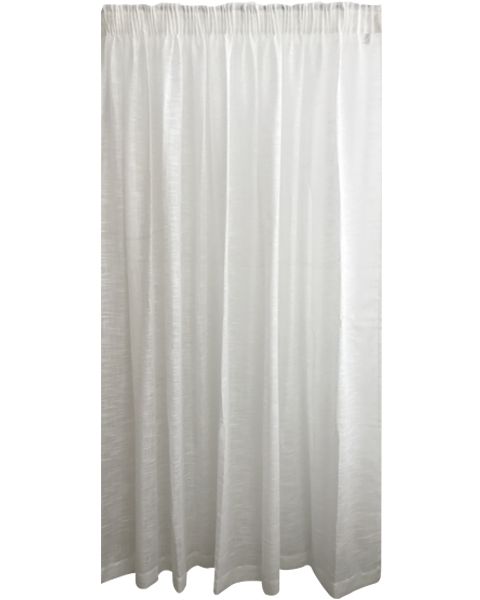 Whiteheads Curtain Sheer Textured Slub - White