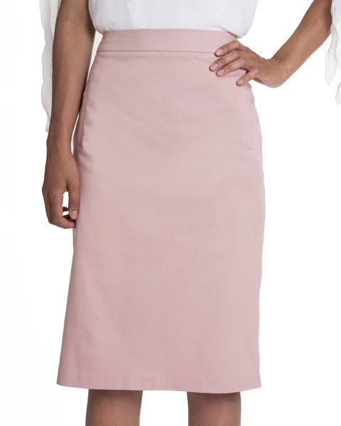 Kode Women's Pencil Skirt with Rivet Detail - Blush (Size: 22)