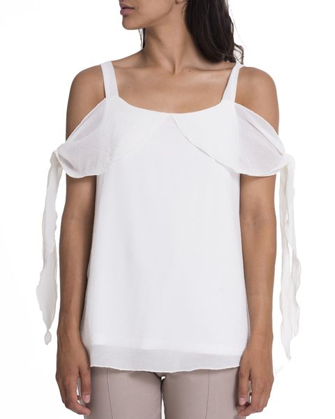 Kode Women's Ruffle Sleeve Cami- Cream