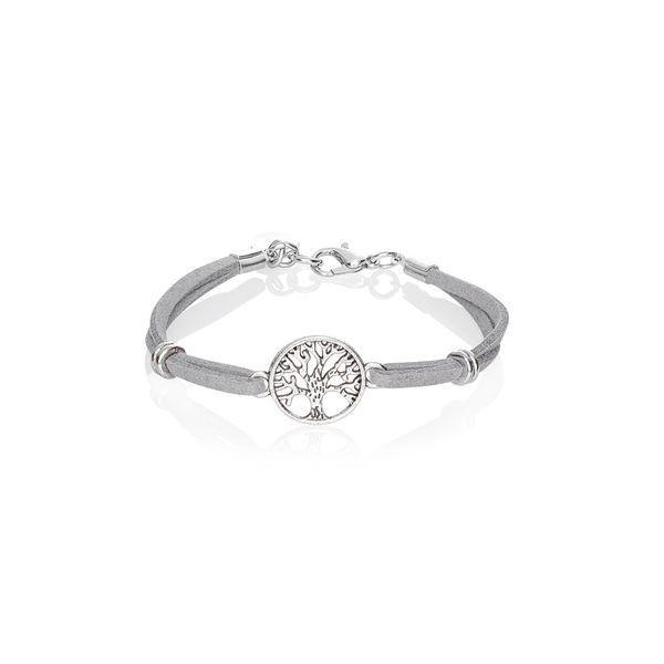 Euvella Suede Tree of Life Bracelet - Grey