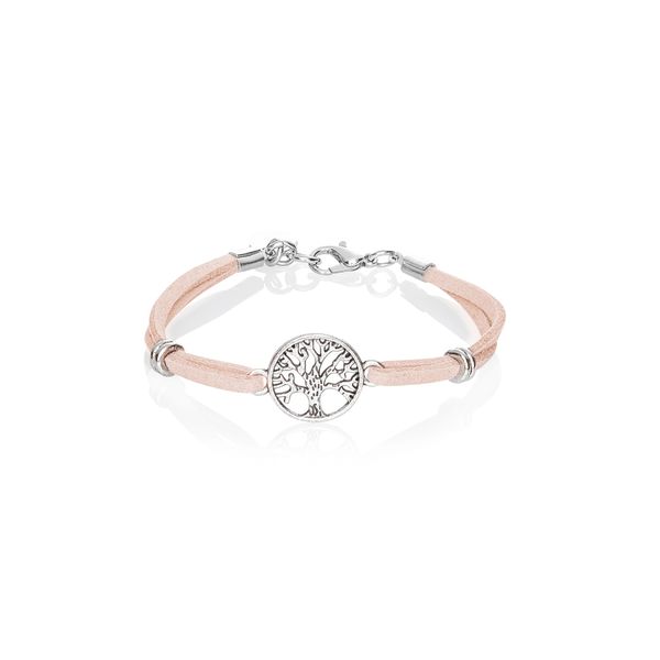 Euvella Suede Tree of Life Bracelet - Nude