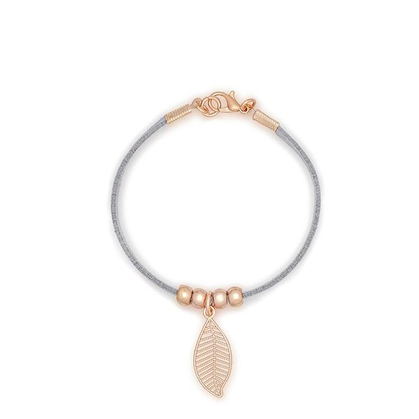 Euvella Suede Leaf Bracelet - Grey