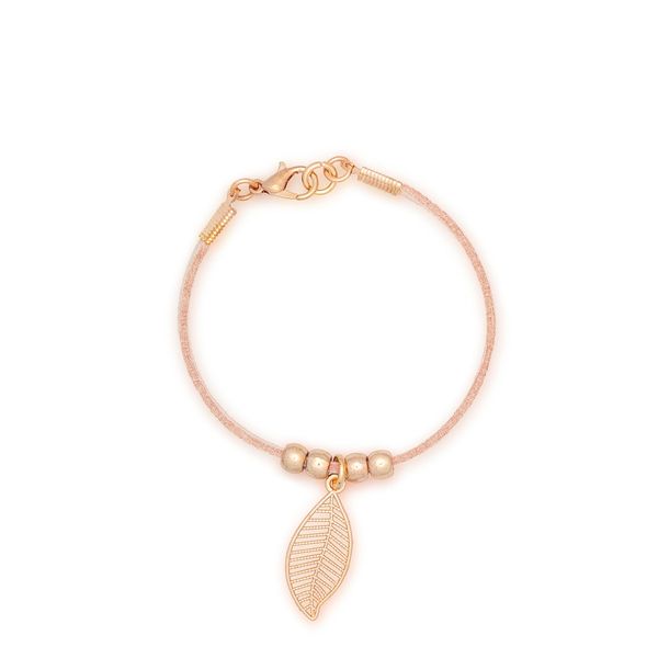 Euvella Suede Leaf Bracelet - Nude