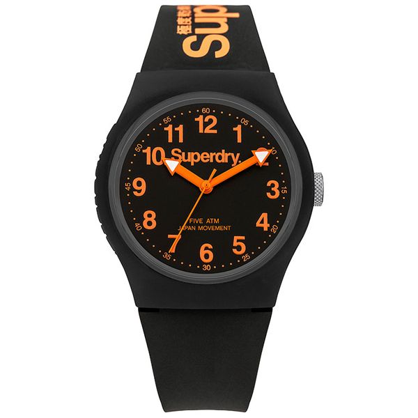 Superdry Men's Urban Watch - Black &amp; Orange