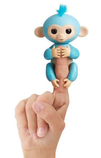 Fingerlings Glitter Monkey - Amelia (Turquoise Blue Glitter)