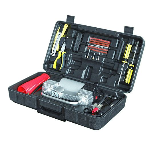 Double Cylinder Metal Air Compressor &amp; Tool Kit