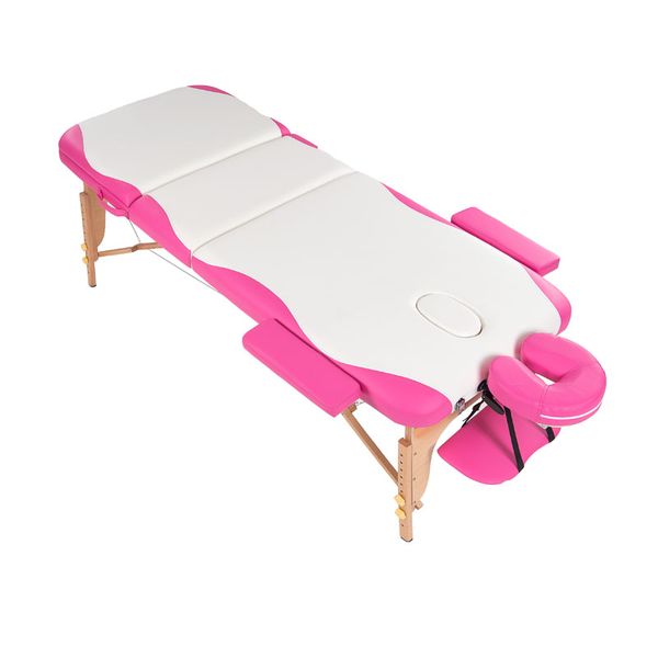 Massage Warehouse Deluxe Massage Table - Pink &amp; White