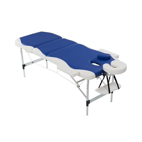 Massage Warehouse Aluminium Massage Table - Blue &amp; White