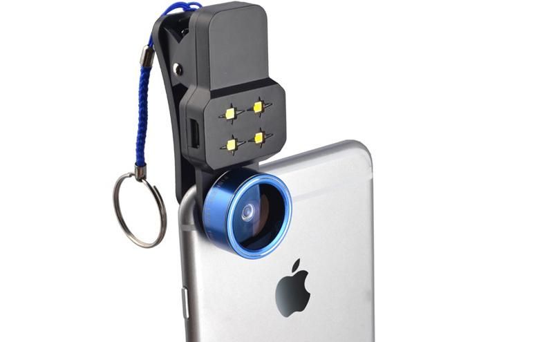 Universal Smartphone 4-in-1 Camera Lens Clip - Blue