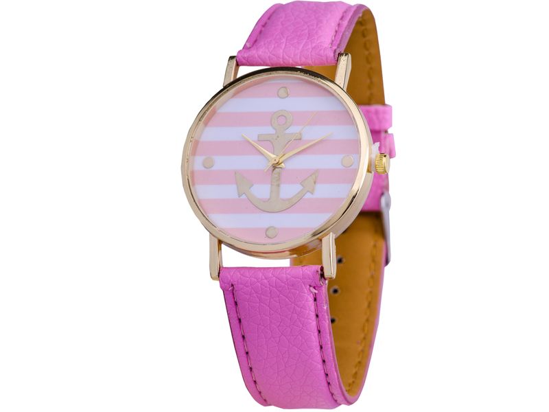 Always on Time Gold Anchor Watch - White Strap