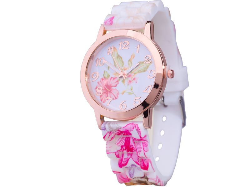 Always on Time Floral Rose Gold Watch - Floral Pink