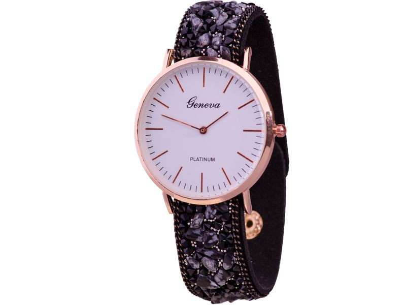 Always on Time Rose Gold Watch - Cream Studded Strap